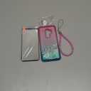 Compatible with Samsung Galaxy S9 Plus Phone Case Pink/Aqua | Sparkle Glitter Floating Liquid Cute Cover with Screen Protector (Maximum Coverage) & Ring Holder & Wrist Strap