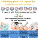 Electric Automatic Nail Clipper & Trimmer - Oblique Nail Clippers (2026 Improved Set) 3-in-1 Nail Grinder with LED Light & 3 Speeds|Gentle for Toenails&Fingernails|Ideal for Seniors, Adults & Babies