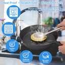 Kitchen Scrub Brush with Handle, Non-Scratch Extra Strong Cleaning Brush for Wok, Cast Iron, Pans, Oven Racks, Air Fryer - Strong Model
