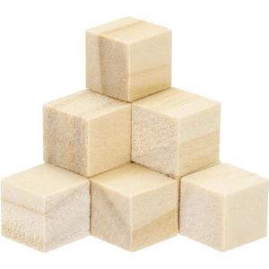 MECCANIXITY Crafts Wooden Cube 50 Pcs Square Natural Solid Wood Crafts Blocks for DIY Projects, Puzzle Making, Letters and Stamps for Home Decoration