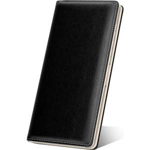 Nipichsha Womens Wallet, RFID Slim Wallets for Women, Thin Ladies Credit Card Holder Purse, Cute Leather Bifold Clutch Billfold with 11 Card Slots & ID Window, Black