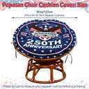 250th Anniversary Papasan Cushion Cover,Navy Blue, 50 Inch | Outdoor Indoor Papasan Chair Cushion Covers Water Resistant, Papasan Chair Cushion Slipcover with Zipper and Straps
