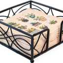 Boston International Wave Design Cocktail Napkin Holder Caddy, Black