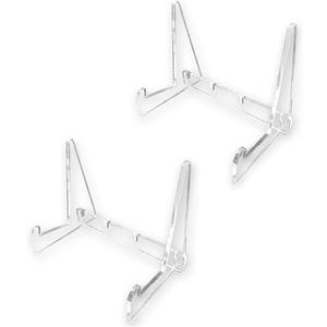 2pcs Clear Acrylic Book Stand with Support Ledges Adjustable Book Display Holder for Book, Magazines, Recipe, Picture, Phone Multi-Used Holder Stand