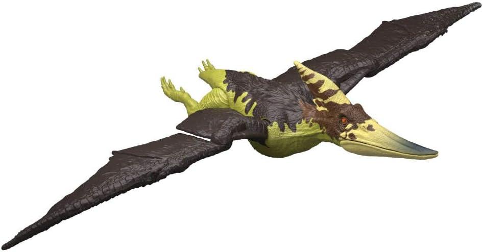 Mattel Jurassic World Wild Roar Pteranodon Dinosaur Action Figure Toy with Chomp Attack, Light Up Feature & Roar Sound, Scan Code for Digital Play