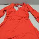 Kaximil Women's Sexy Long Sleeve V Neck Mini Dress Ruched A Line Flowy Cocktail Party Short Dresses, Small