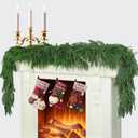 6 Ft 2 Pcs Artificial Norfolk Pine Garland, Real Touch Green Faux Greenery Garland for Christmas Table, Mantle, Wall, Fireplace, Indoor Outdoor Decor