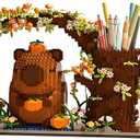 Capybara Building Blocks Set -1880PCS Cute Animals & Flowers Building Bricks Kit Kawaii Capybara Gifts Toy for Kids Age 8+, Capybara Stuff Pen Holder&  Desk Organizer, Arts &Crafts for Boys Girls Adult