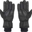 Heat Logic Thermal Winter Gloves, Touchscreen Compatible with Fleece Lining For Cold Weather, Water-Resistant Hiking Gloves (Large-X-Large, Black - With Extended Gauntlet Cuff)