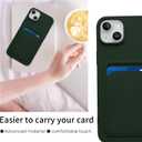 2 x for iPhone 14 Plus Case with Card Holder, Slim Fit Durable Protective Card Slot Phone Case for Apple iPhone 14 Plus 6.7" - Dark Green