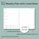 POPRUN Weekly Planner 2026-2027 (Medium 6.5''x 8.5'') Academic Calendar (JUL.26 - JUN.27) Appointment Book with Monthly Tabs, Leather Soft Cover, Inner Pocket, 100 GSM - Black