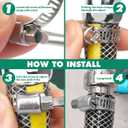 40PCS Hose Clamps Stainless Steel Adjustable 1/2" 3/4"(13-19mm) Worm Gear Hose Clamp, Heavy Duty Metal Small Hose Clamps for Automotive, Pipe, Radiator Plumbing, Fuel Line