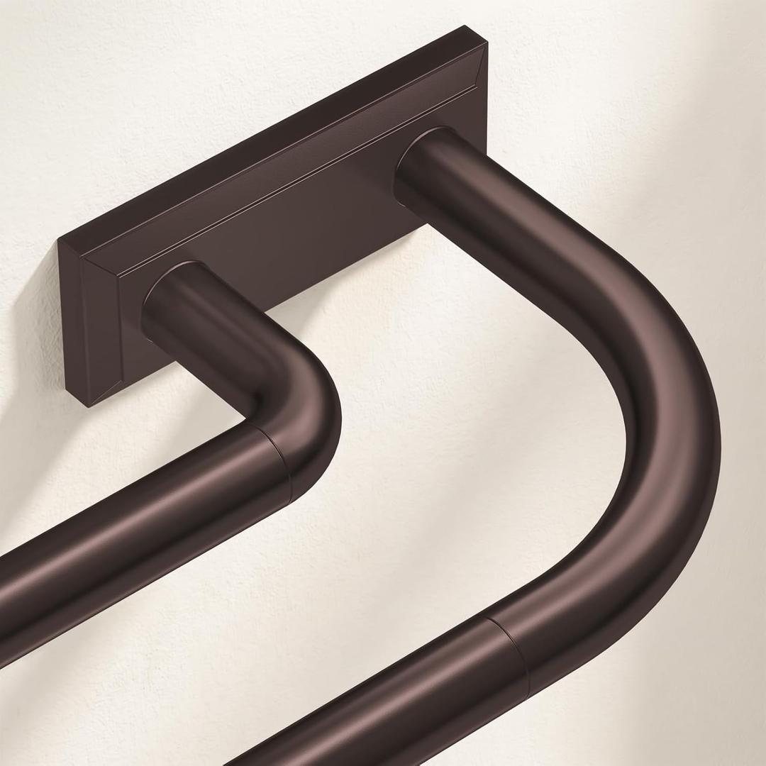 Double Curtain Rod 34-76 Inch, Bronze Wrap Around Dual Rods