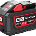 18V 12.0Ah High Output Lithiun Replacement Battery for Milwaukee Compatible with M-18 Milwaukee Battery and 18 Volt Cordless Power Tools
