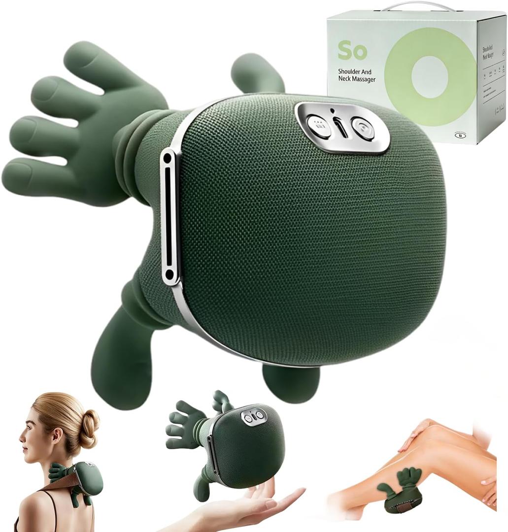 2026 New Electric Shiatsu Neck and Back Massager, Neck Massager with Heat, Shoulder Massager, 3 Intensity Levels + 2 Heat Settings, 4D Kneading Massage, Simulates a Real Palm Massage for Comfort