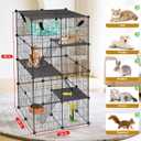 VISCOO Cat Cage, 4-Tier DIY Cat Enclosures Catio, Cat Playpen Indoor & Outdoor with Hammock, Detachable Metal Wire Kennel Cats Crate, 2x2x4 Exercise Place for 1-3 Cats/Kitten