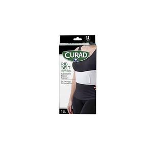 CURAD 6 in Universal Elastic Rib Belt, Adjustable Compression Wrap for Men and Women, Breathable Support for Broken, Bruised or Injured Ribs, Comfortable Fit for Everyday Wear, Fits 28" - 50" Around Ribs, Unisex, 1 Count