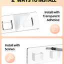 MaxGear Sunglasses Organizer Wall Mount, 4-Pack Acrylic Eyewear Display Holder with 28 Slots, for Glasses/Sunglasses Storage, Includes Adhesive Tape & Screws, Clear Wall Mounted Shelf for Closet, Door