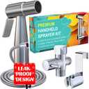 Bidet Sprayer - Jet Spray for Toilet, Adjustable Water Pressure, Easy to Install - Toilet Faucet, Bidet Attachment for Toilet, Muslim Shower for Feminine Wash and Cloth Diaper Sprayer (Chrome)