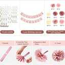 2 x Rose Gold 13th Birthday Party Decors , Rose gold Glittery Happy 13th Birthday Banner,Poms,Sparkling Hanging Swirls Kit for 13th Birthday Party Supplies