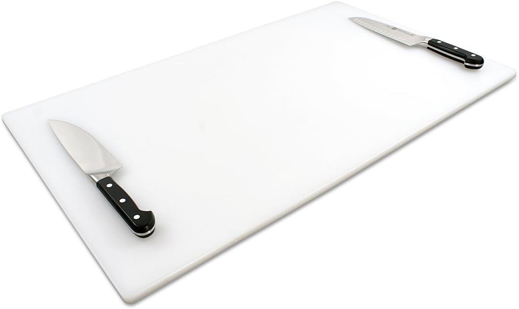 Thirteen Chefs Extra Large 30 x 18 Inch Cutting Board for Meats, Game and Fish  1/2 Inch Thick HDPP Plastic for Food Service, 10 pounds