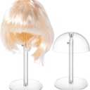 2 Pack Clear Acrylic Hat Display Stand Height Adjustable, Countertop Hat Holder for Baseball Caps Cowboy, Wig Head Counter Stand for Closet (PATENT PENDING)