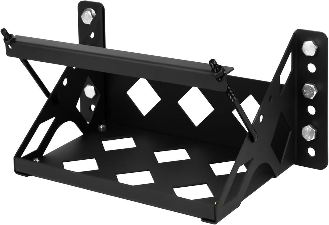 Metal Steel Battery Mounting Trays Bracket, Bolt-in Battery Tray, Tray Fits Up to 10.63"7.06"7.5" Battery, for Car RV Trailer Boat Truck Marine, Waterproof,Anti-Corrosion, No Rusting