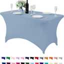 Spandex Table Cover for 4FT or 6ft or 8ft Table Universal Fitted Stretch Tablecloth for Party, Banquet, Wedding and Events-Dusty Blue (48" x 30" (Rectangular))