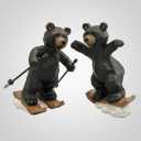 Ski and Snowboard Bears Figurine, Set of 2