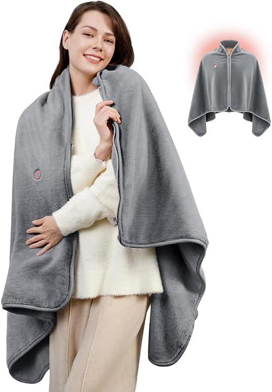 Rechargeable Cordless Heated Blanket  Battery Operated & Battery Powered Heated Blanket, Warm Throw for Outdoor, Car & Home, Works with External Battery Pack (Battery Not Included)