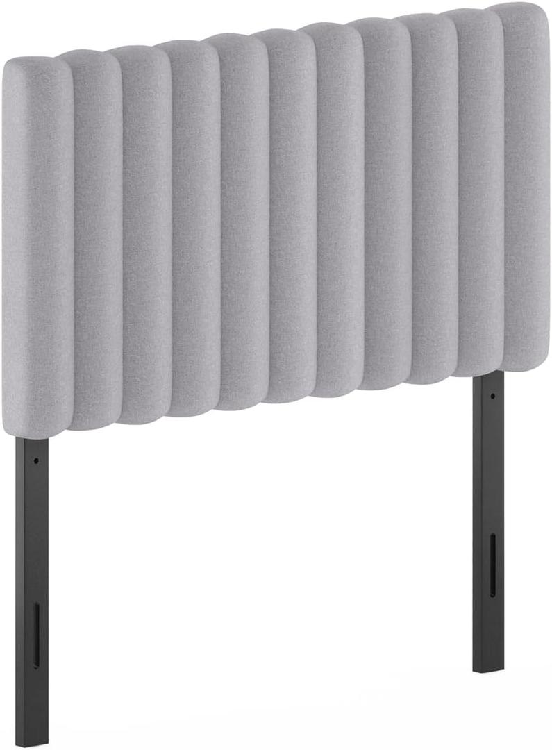 Furinno Roanne Upholstered Tufted Headboard, Twin, Glacier
