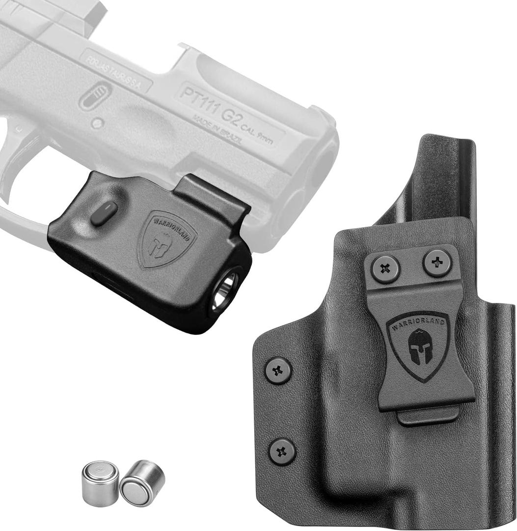 WARRIORLAND Taurus G3C IWB Kydex Holster with Tactical Flashlight for Taurus G2C / Taurus G3C Pistol, 150 Lumens LED Light and Holster Combo