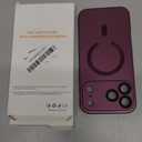 LEKEVO Magnetic for iPhone 17 Pro Max Case, Compatible with MagSafe, Built-in Camera Lens Protector, Slim Thin Soft Silicone Bumper Shockproof Metallic Luster Phone Case, Burgundy Red