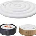 Inflatable Hot Tub Cover Energy Saving Lid for Outdoor Hot Tub,Windproof Rain-Proof Cover Protector for Hot Tubs SaluSpa Coleman Spa (Round-5.4ft-Handle)