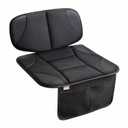 Siivton Kids Booster Seat Protector Mat, Thick, Anti-Slip, Waterproof, with Mesh Pockets for Toys & Snacks, Fits Most Cars, Black - 2 Pack