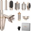 Ukliss 8 in 1 Hair Dryer Brush & Multi Hot Air StylerFoldable 110,000 RPM Blow Dryer Brush Tool Set with Diffuser Auto-Wrap Curler for Fast Drying Curling Straightening Hair Daily Styling