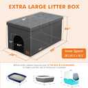 Zerbuger Cat Litter Box Enclosure Furniture for Odor Control, Hidden Cabinet Cats Litter Ottoman with Flip-Up Lid,Cat Litter Box Bench with Storage Space, Dog Proof(Grey, X-Large)