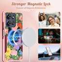 LISEVOfor Moto G Power 2025 Case - for Motorola Moto G Play 2025 Case Compatible with MagSafe Women Cute Girls Magnetic Protective Phone Cover Girly Cat Flower Floral Heavy Duty Shockproof