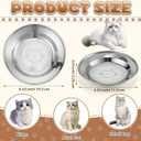 6 Pcs Stainless Steel Cat Bowls, Shallow Cat Dish, Metal Kitten Food Water Bowls for Small Pets, Dishwasher Safe, 6 Set