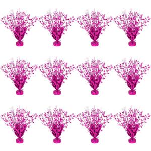 12 Pack Metallic Foil Spary Centerpieces for Tables, Hot Pink Centerpieces for Tables Decorations, Star Brust Table Centerpieces for Birthday Graduation Wedding Baby Shower Party