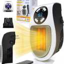 Upgrade Smart Plug in Wall Space Heater,450W Programmable Portable Electric Small Safe Heater,Adjustable Thermostat Timer,Overheat Protection,LED Display (White-Smart)