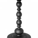 Metal Small End Table,Vintage Matte Black Round Side Table Nightstand for Bedside or Sofa,Small Accent Pedestal Table for Living Room Corners Bedroom Patio and bar (Matte Black)