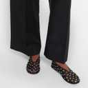 Yishaweiqi Crystal Rhinestone Ballet Flats for Women Breathable Mesh Flats Slip On Ballerina Shoes Comfortable Casual Dress Shoes (9, Black)