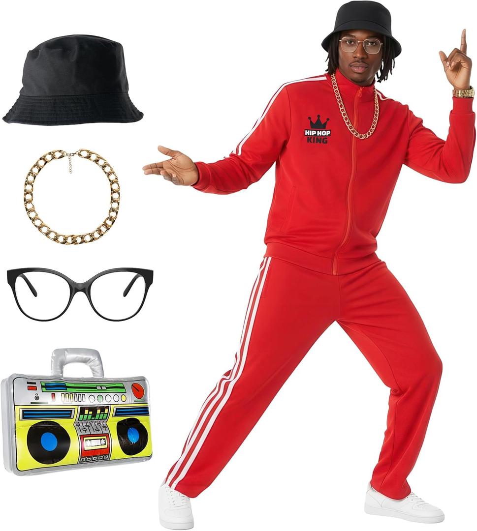 Morph 80s Costumes For Men, Rapper Costume Adults, 90s Costumes For Men, Mens Rapper Halloween Costume (X-Large)