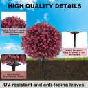 Artificial Boxwood Topiary Balls  Set of 2 UV-Resistant 23" Rose-Colored Faux Shrubs with Ground Spikes, Faux Evergreen Decorative Plants for Outdoor Indoor Porch Patio Garden
