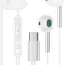 USB C Headphones for iPhone 17e 17 16e/16/16 Pro/16 Pro Max/16 Plus/15 Pro/15 Pro Max/15 Plus/15,iPad,Type C Wired Earbuds Microphone Earphones for Samsung Galaxy S26 Ultra/A17,Pixel 10 9 8,One Plus9