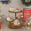 4 Tier Cupcake Tower Stand for 50 Cupcakes, 360° Rotating Wood Cake Stand, Elegant Shabby Chic Cake Stand for White Wedding, Bridal Shower, Baptism & Classy Dessert Table Display, White