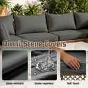 12pcs Outdoor Patio Cushion Covers Replacement, 24" Zippered Outdoor Cushion Covers Waterproof, UV Resistant & Washable Patio Furniture Cushion Covers Waterproof for Patio Sectional, Lght Grayi