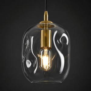 Glass Pendant Lights Kitchen Island Modern Gold Clear Organic Globe Hanging Ceiling Lights Industrial Chandelier Over Table Dining Room Bar Bedroom Hallways Countertop Porch Lamp 8 Inch High