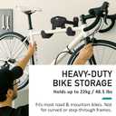 Buffalo Bike Wall Mount Rack Adjustable Heavy-Duty Horizontal Indoor Hanger for Road, Mountain & Hybrid Bikes up to 48.5 lbs / 22 kg, Space-Saving Garage & Apartment Storage